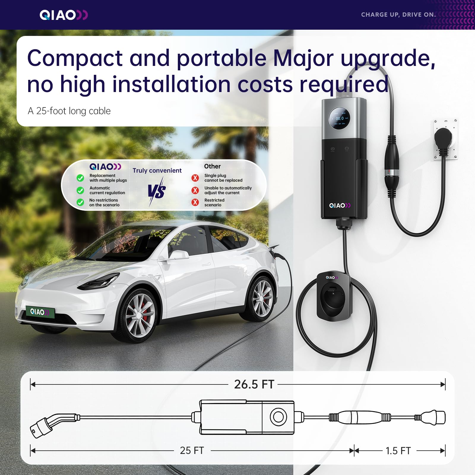 QIAO Level 2 EV Charger SAE J1 - Home Ev Charger recension och pris