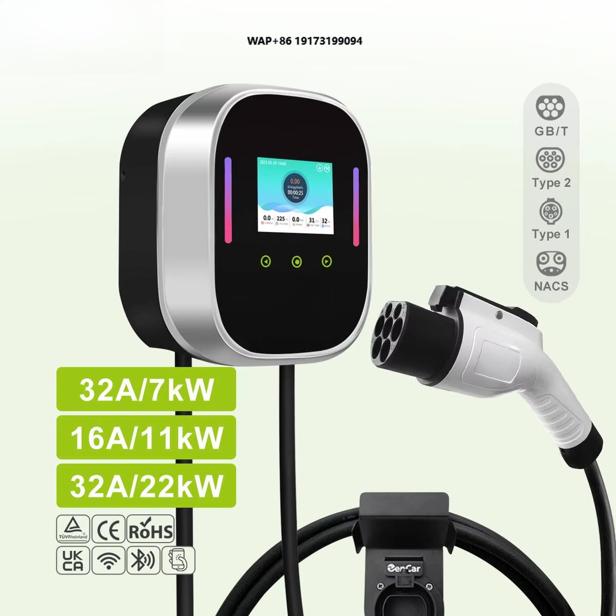 Smart EV Charger Wallbox 22kW  - Type 2 Charger recension och pris